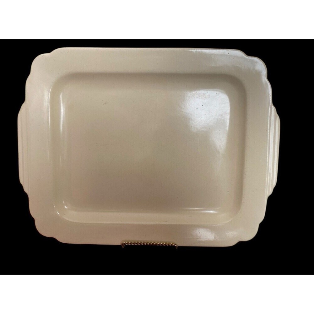 Vintage Homer Laughlin Riviera Ivory Platter Tray  13.25" UNMARKED Century